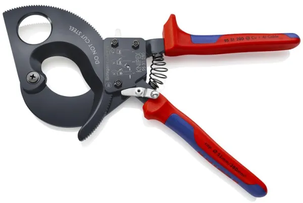 Knipex kabelschaar (vergrendelsysteem) zwart gelakt, met meercomponentenhandgreep 280 mm